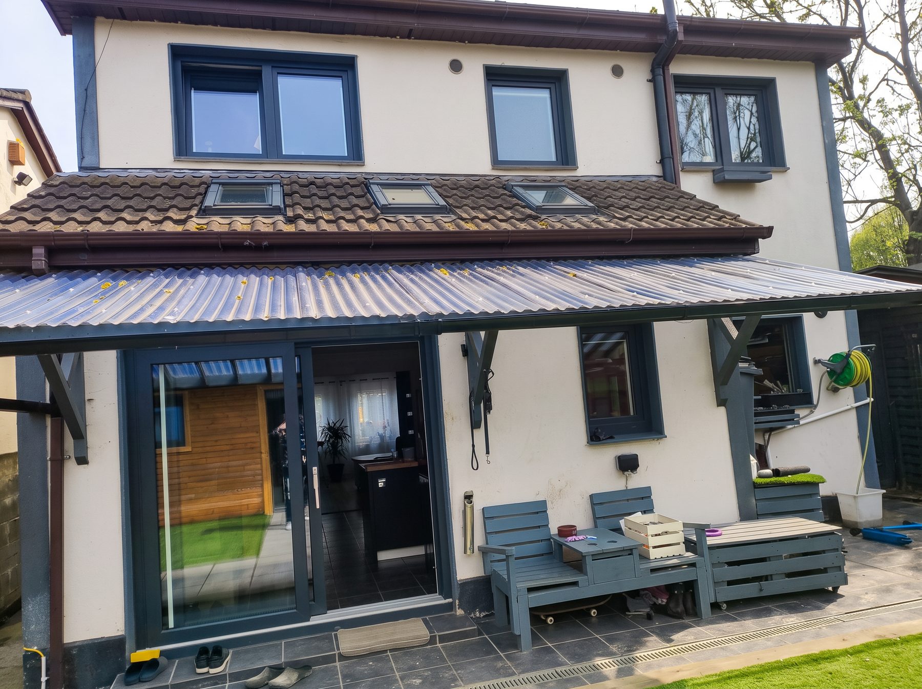 Rendered terraced house