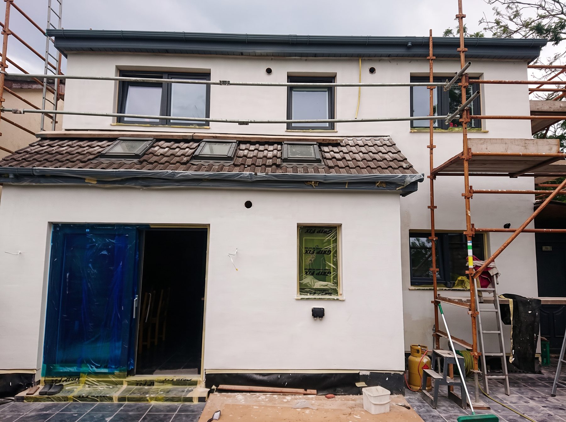 Rear elevation — base coat